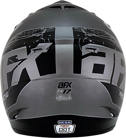 AFX FX-17Y Helmet - Attack - Frost Gray/Matte Black - Large 0111-1398