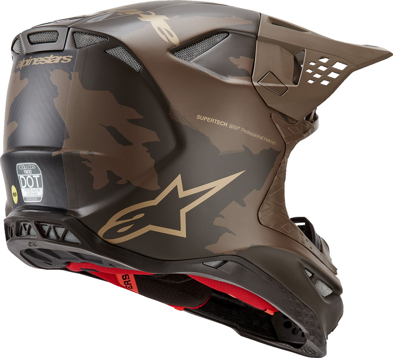 ALPINESTARS Supertech M10 Helmet - Squad - MIPS® - Dark Brown/Gold - Small 8302823-839-SM