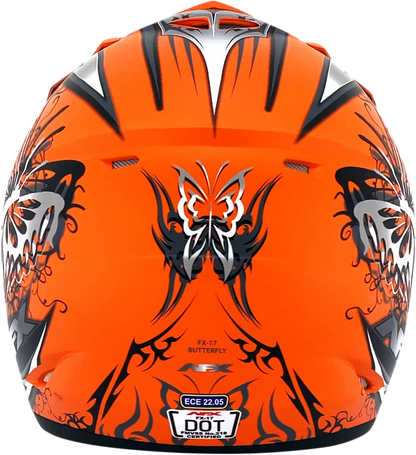 AFX FX-17Y Helmet - Butterfly - Matte Orange - Large 0111-1383