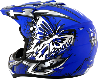 AFX FX-17Y Helmet - Butterfly - Matte Blue - Large 0111-1389