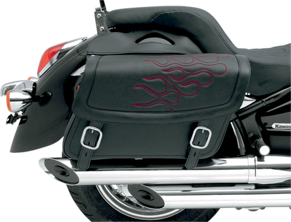 SADDLEMEN Flame Saddlebag - Dark Red - Jumbo X021-05-0425