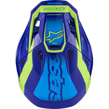 ALPINESTARS SM7 Helmet - Deed - Gloss Blue/Yellow Fluo - Small 8302426-7253-S