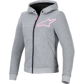 ALPINESTARS Stella Chrome v2 Sport Hoodie - Heather Gray/Fluo Pink - Small 4210225-9197-S