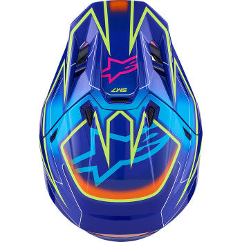 ALPINESTARS SM7 Helmet - Cast - Gloss/Blue/Pink/Yellow Fluo - Medium 8302626-7254-M