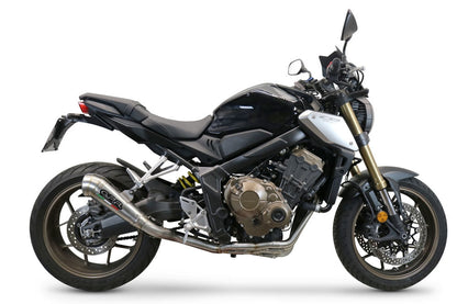 71205PR  Arrow slip-on Pro-Race Exhaust, Stainless Steel Honda CB650F / CBR650F 14-18 Please note that this slip-on is designed to be installed with a header.