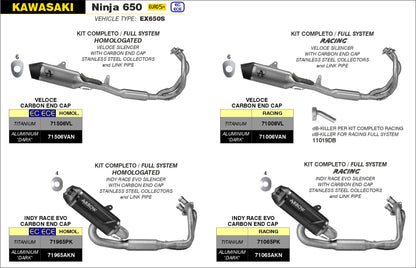 Arrow  Db-Killer For Veloce Silencer Ø26mm Kawasaki Ninja 650 (24-)  11019db