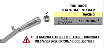 Arrow Arrow Pro- Race Titanium Silencer Kit "High Version" 2017 - 2020 Honda CBR1000RR 71175hcp