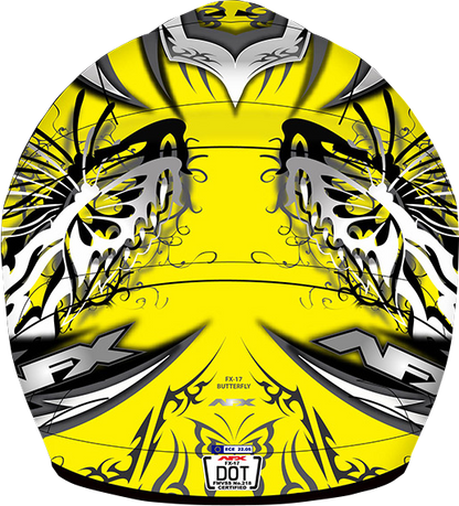 AFX FX-17 Helmet - Butterfly - Matte Yellow - XS 0110-7131