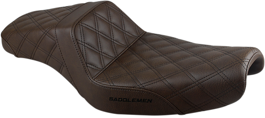SADDLEMEN Step-Up Seat - Full Lattice Stitch - Brown - XL 807-11-175BR