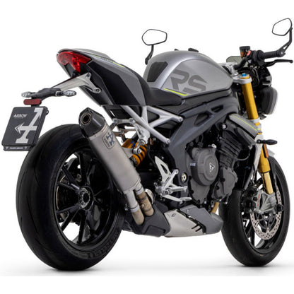 71955PK  Arrow Exhaust Race-Tech Slip-on Exhaust, Titanium for Triumph Speed Triple 1200 RS 21-24