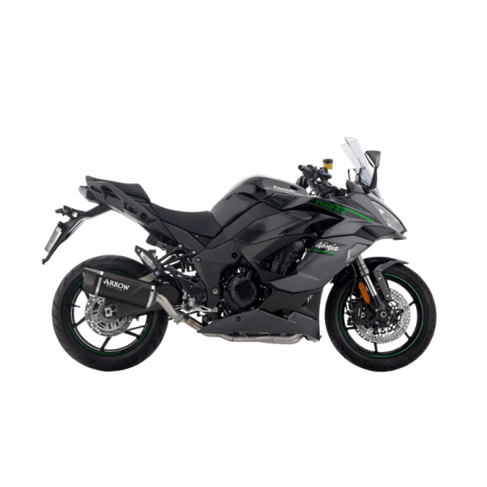71987AKN  Arrow Indy Race EVO aluminium "Dark" silencer with carby end cap Kawasaki NINJA 1100 SX 2025