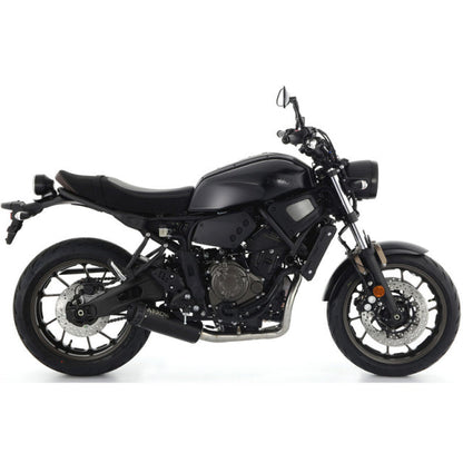 74509rbn Arrow Yamaha Xsr 700 21-24  Homologated Nichrom Dark Rebel Silencer With Aluminum Dark Endcap