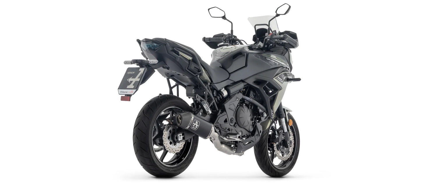 Arrow  Kawasaki  Z650 / Ninja 650 / Versys 650 E5+ 2025 Full System With Veloce Aluminium Dark Silencer - 77501van