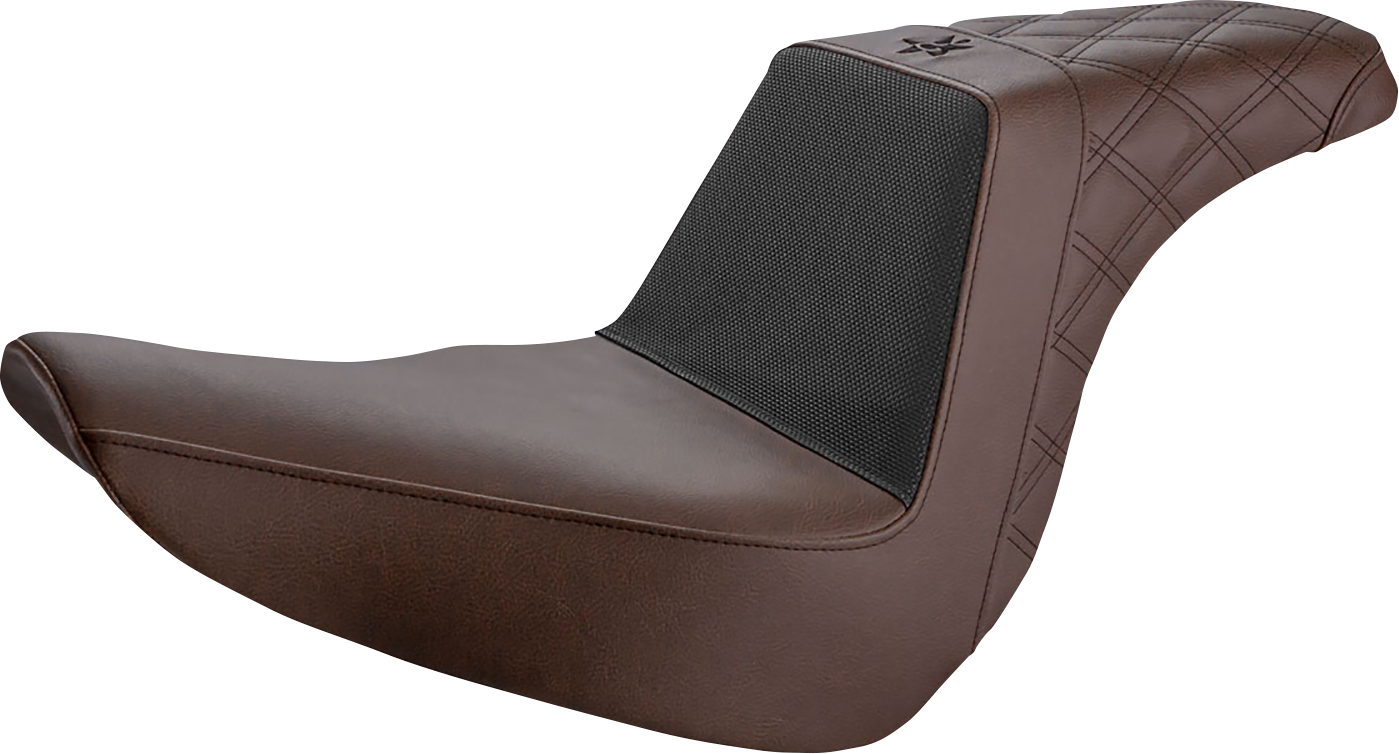 SADDLEMEN Unknown Industries Seat - Front Carbon Fiber/Black Gripper Lumbar/Rear Lattice - FL/FX '18-'23 UN18-29-173BR